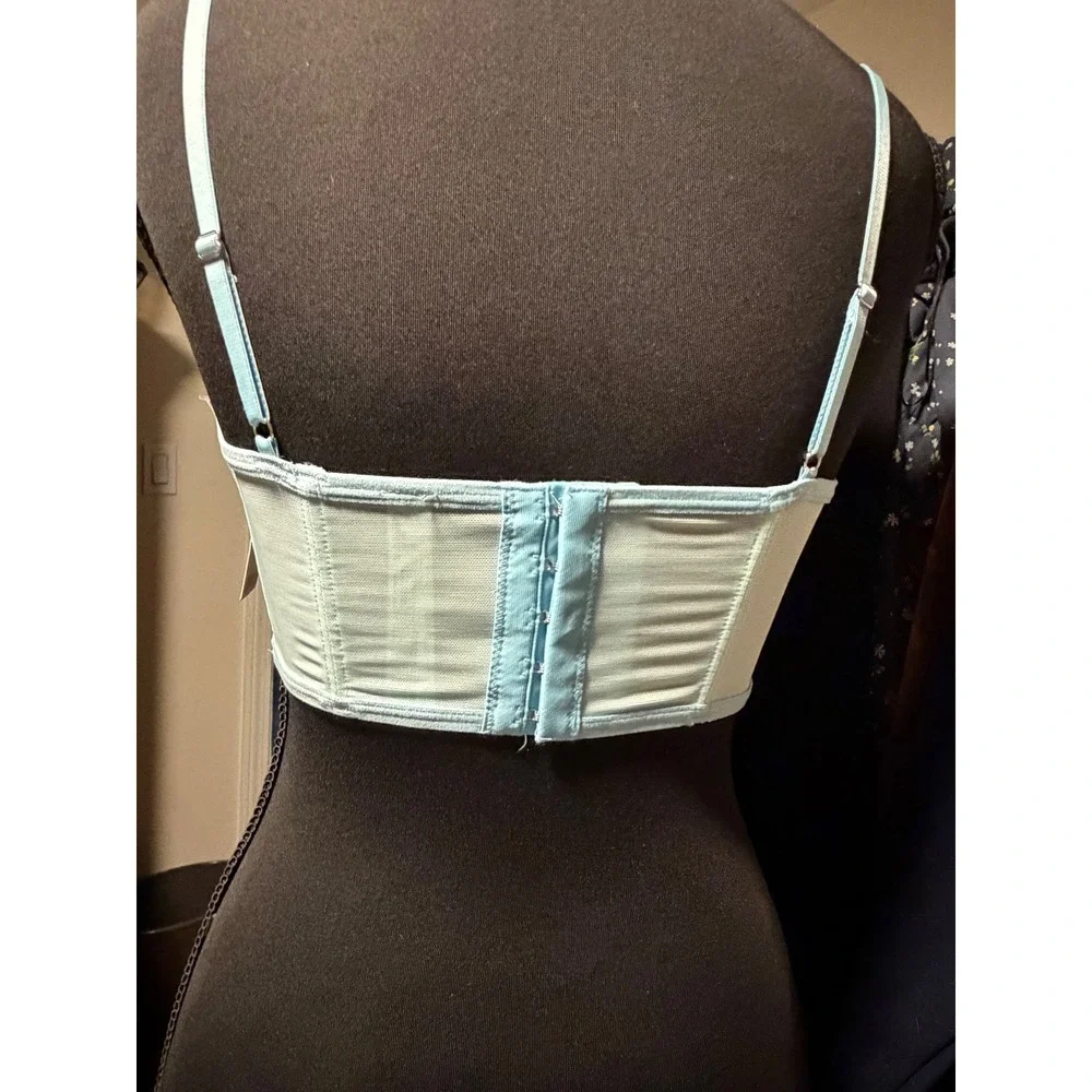 Urban Outfitters Out From Under Blue Lace Corset Top Underwire Bustier M